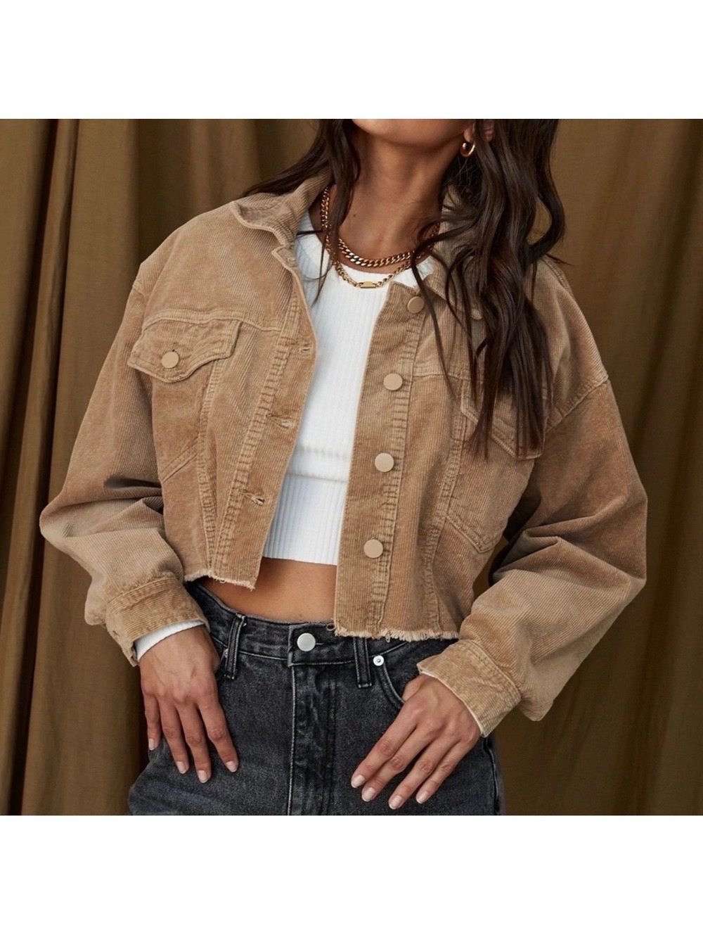 12th Tribe Nobody’s Baby Corduroy Crop Jacket